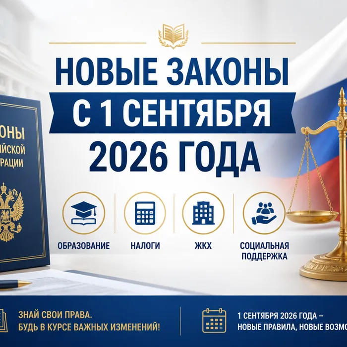 Какие законы вступают в силу с 1 сентября 2026 года?