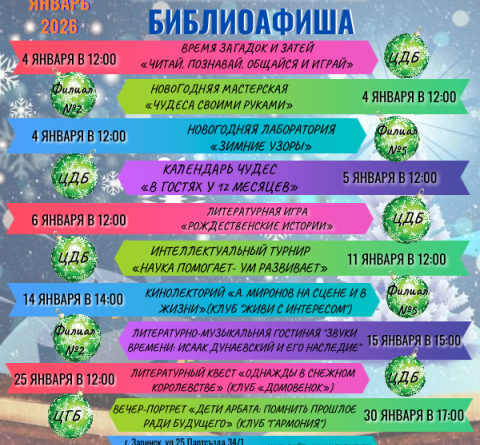 Библиоафиша январь